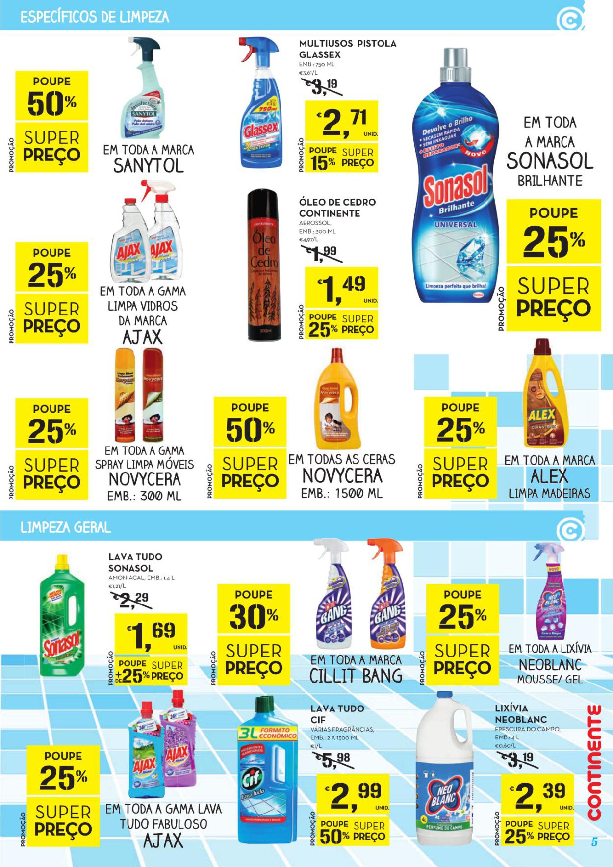 Novo folheto Continente Poupar a Limpar